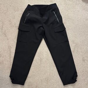 Black Cargo Pants with Zipper Pockets